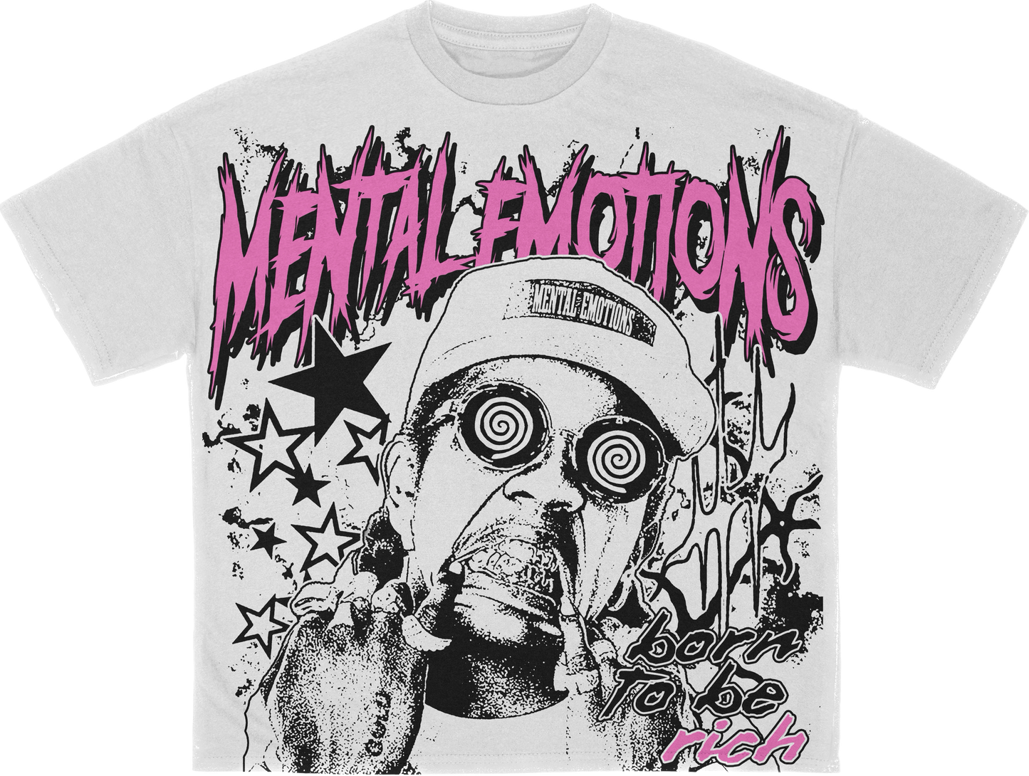 “Mental Emotions” Oversized Cropped Tee Pink